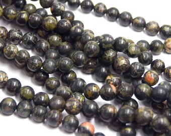 1 rosary of natural plum blossom jade beads round 8mm ~46 units