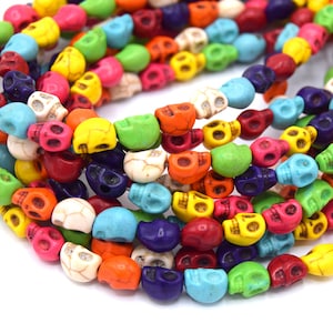 Skull beads - skull howlite mixed 6mm Set of 20/40 beads
