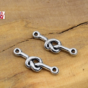 Antique Silver Knot Connectors 20mm - Pack of 5 units