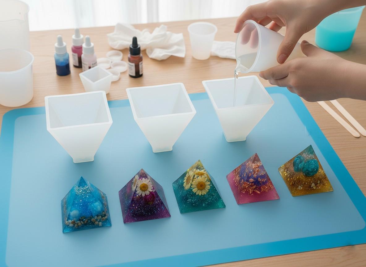 9pcs piramide stampo in silicone fai-da-te resina artigianale creazione di
