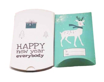 x5 pochettes cadeaux Christmas/ happy new years cerf ou ours, emballage cadeau.