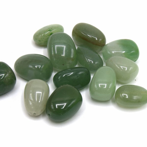 Set of 2 half-drilled aventurine stones