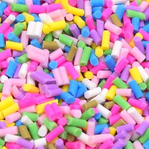 20 grs par sachet de faux vermicelle, Décorations Gourmandes Petits Morceaux coloré En Pâte Polymère image 3