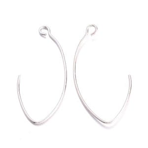 Brass earring findings, wire components - DIY jewelry making - Pack of 12/24 image 1