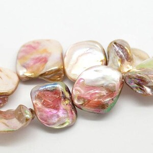 Freshwater shell pearls mother of pearl mixed colors image 7