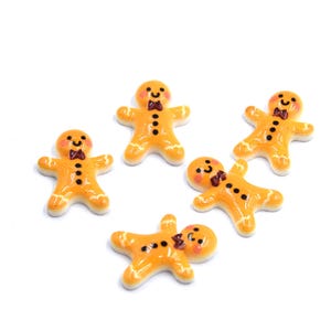 Cabochons en résine Bonhomme en pain d'épice, gingerbread man - lot de 5/10 unités