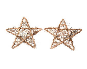 Wreath in the shape of a STAR to decorate in brown vine rattan 2 sizes Small, Medium