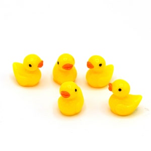 Lot de petits canards jaune, blanc, décoration résine animaux pâques - Lot de 6/12 unités