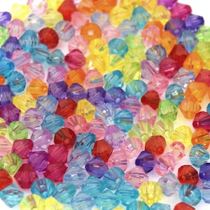 Mixed acrylic faceted spinning top beads 4mm set of 400/600 units