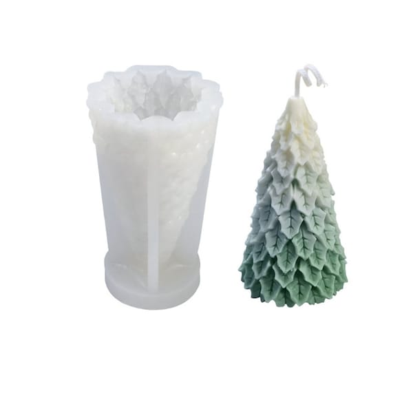 Moule sapin en silicone pour bougies, pour la fabrication de bougies parfumées arbre de Noël.