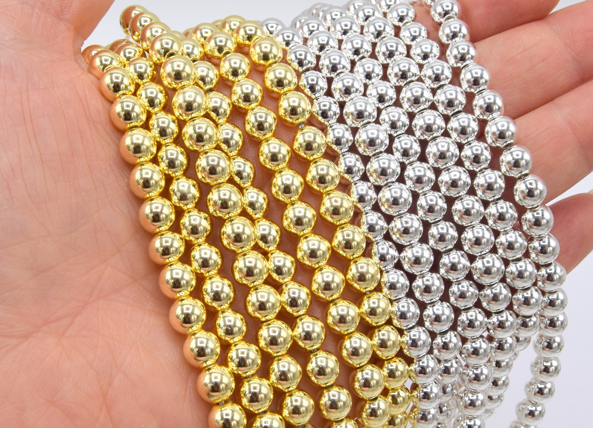 Perles Magnétiques Hématite • 8 Mm • Lot De 20 • Forme Hexagonale • Jaune Pastel