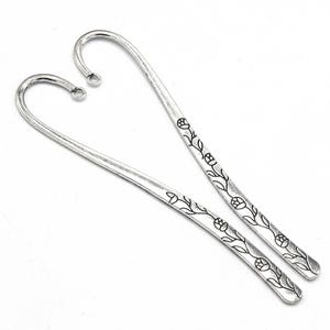 Silver metal flower bookmarks - set of 2/4 units