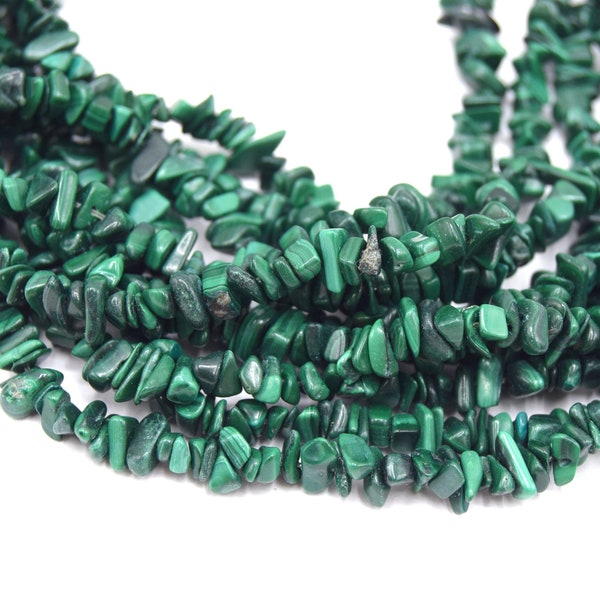 Perles de malachite chips pierre verte synthétique Lot de 50/100 unités