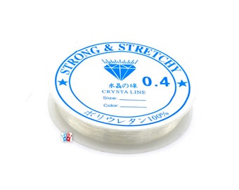 x2 rouleau de 10 mètres de fil cristal strech , 0.4mm - Fil pour bijoux nylon élastique 10 mètres ref:FC300000