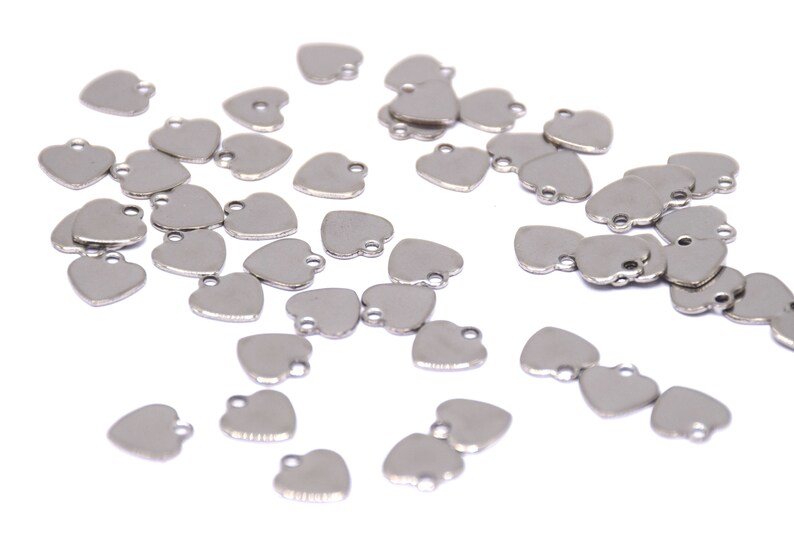 Lot De 18 Breloques Cœur En Acier Inoxydable - Pendentifs Pour Fabrication De Bijoux DIY (or, Rose, Argent), 12 Mm