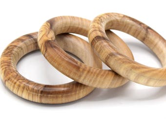 Handmade natural olive wood ring diam. ~50mm individually and in sets of 4