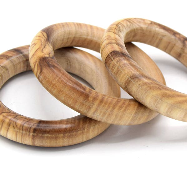 Handmade natural olive wood ring diam. ~50mm individually and in sets of 4