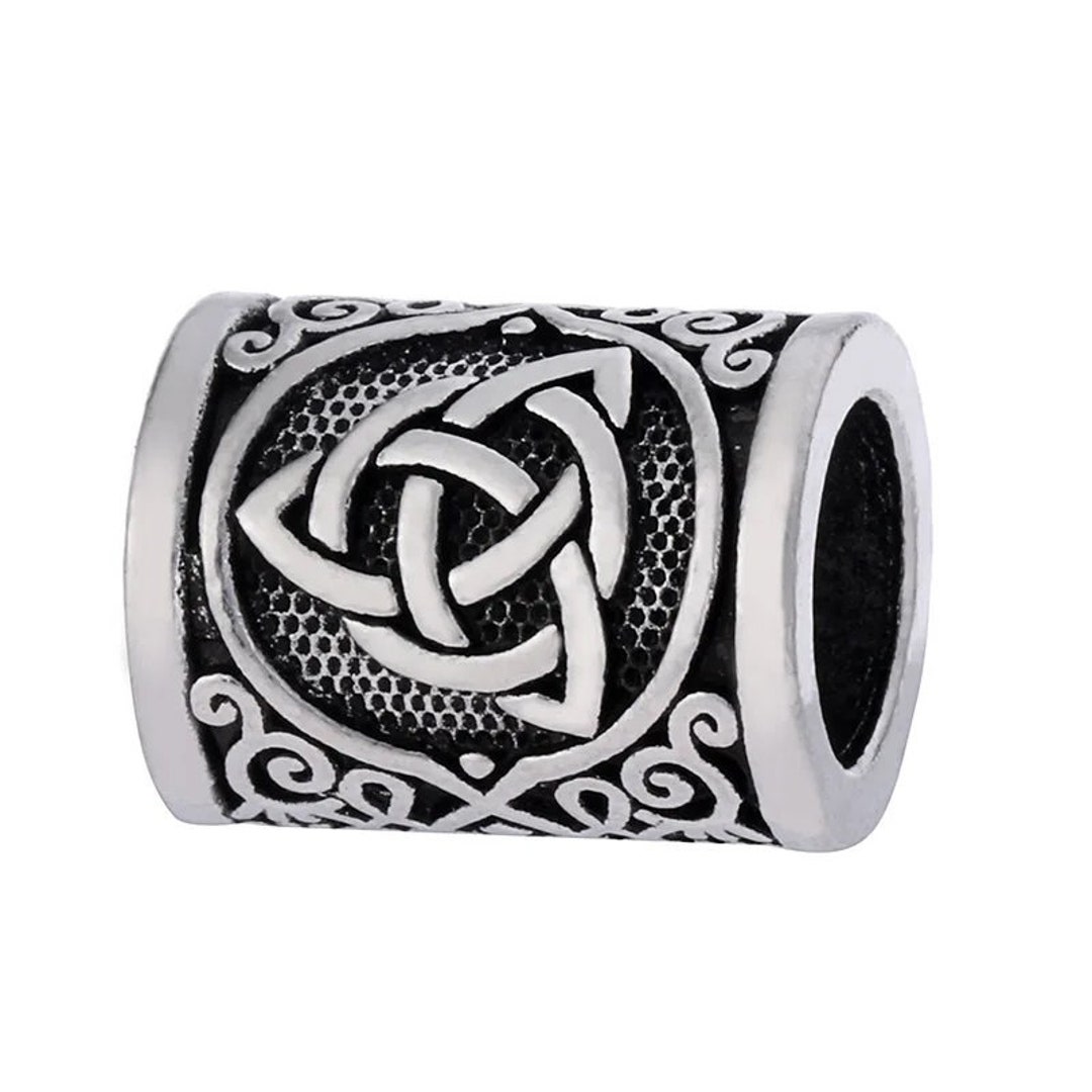 Celtic Rune Bead Triquetra Column Large Hole in 304 Stainless Steel - Etsy