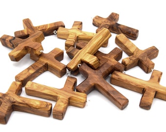 x1 Cross in polished olive wood, handcrafted, Christian cross