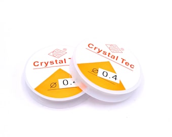 Rouleau de fil élastique cristal 0.4mm 18 mètres, fil pour bracelets