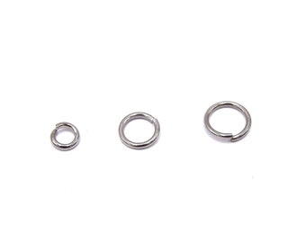 Anneaux ouverts en Acier-inoxydable de Ø5 Ø7 Ø8 x1mm lot de 60/90 unités - 304 Stainless Steel Jump Rings