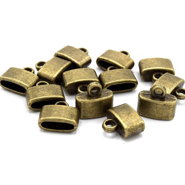 Embouts cordon argent- Apprêt - caps coupelles bronze / mixte - 12mm  par lot de 10/15/20/25/30 unités. E01A/E01B