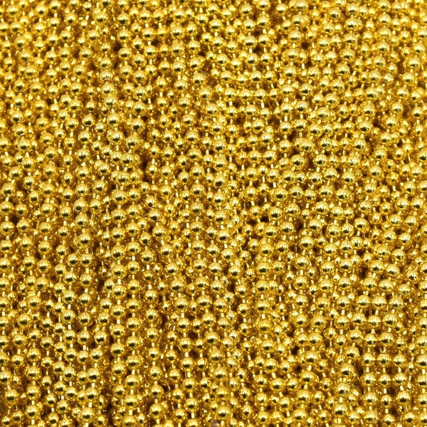 Chaînes à billes en laiton doré 1.5 mm, chaîne boules 1.5mm  - Brass Ball Chains 1.5mm gold chain 1.5mm balls Par lot de 4/8 mètres