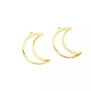 Moon pendant paque 18k gold 26mm - Lot of 2 units