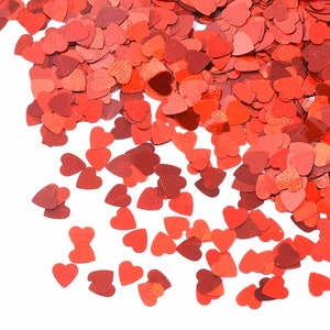 Paillettes coeur rouge miniature plastique, Saint Valentin, création de bijoux, et inclusion résine