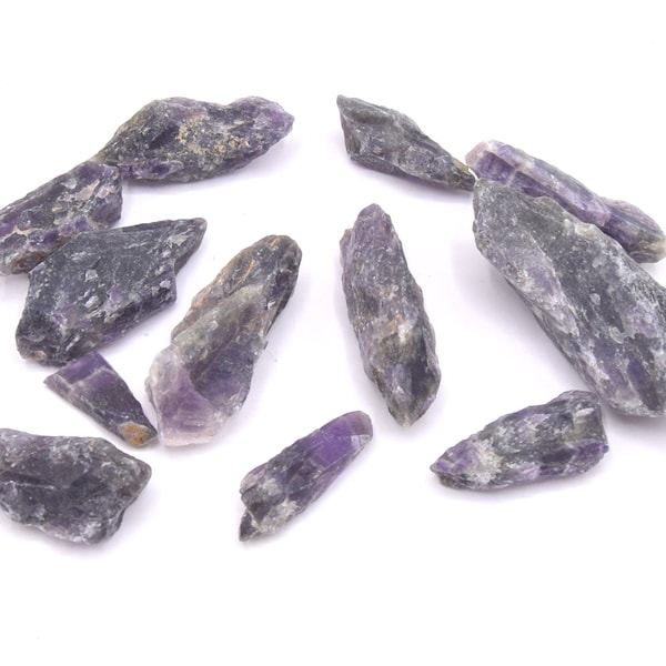 x2 raw amethyst beads without hole