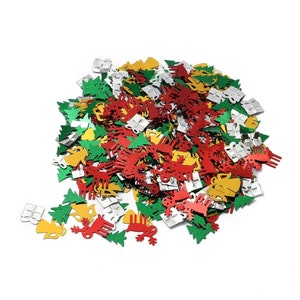 15grs Confettis de table en plastique,pour les décorations de fête de noël,renne de noël/cerf/cerf et arbre et ange et cadeau,couleur mixte