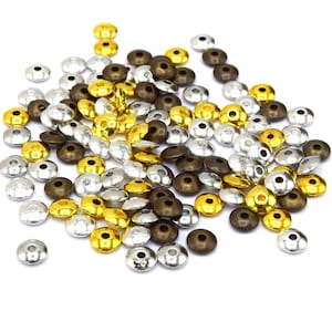 Mixed metal beads round flat Tibetan 6mm In batches of 20 / 50 units