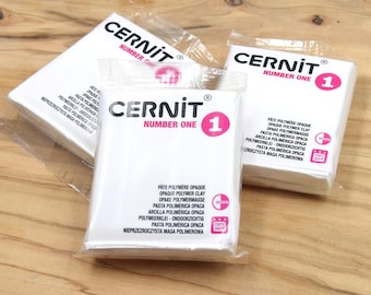Verpakking van 3 Cernit Number One White 56g Repen - DIY Flexibele Polymeerklei - N027