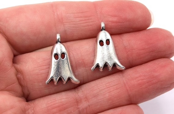 Sterlng Slver Ghost Charm - Halloween Charms, Wholesale Charms - Etsy