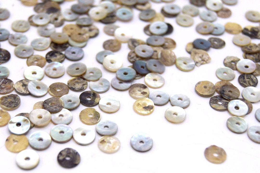 Natural Akoya Shell Pearls Flat Round, Mother of Pearl Shell Beads 5 ...