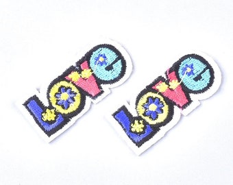 x2 love iron-on patches