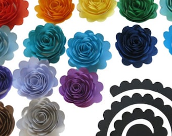 40 Colors Precut & Unrolled DIY Paper Flower Craft Kit - Learn to Make 1.5- 2 Inch Small Roses , Perfect Size for Graduation Cap Decorations