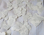 Book Page Heart Confetti, Recycled Classic Novel, 200 Piece Party Decorations, Literary Theme, Wedding Decor