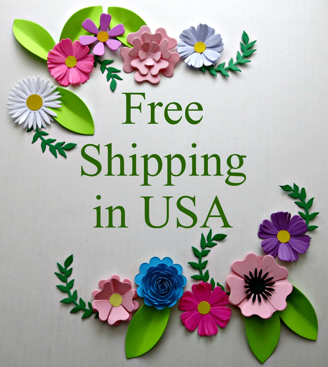 Giant Paper Flower Die Cut Outs Do It Yourself Big Cardstock Etsy