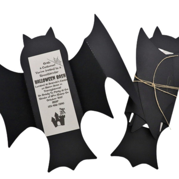 3D Halloween Party Invite, Bat Interactive Hallowedding Invitation, Dracula's Monster Bash Save The Date, Personalized Spooky Theme Birthday