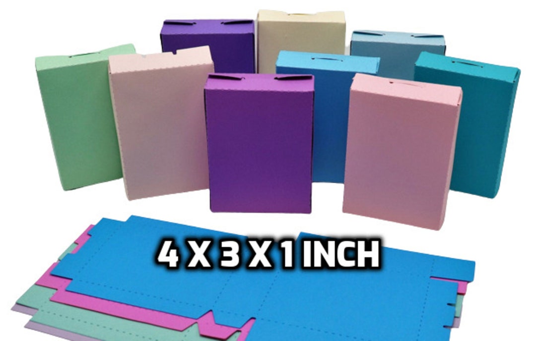 Colorful Cardstock Gift Boxes: Tab Top Treat Boxes (4x3x1 Inch) - Etsy
