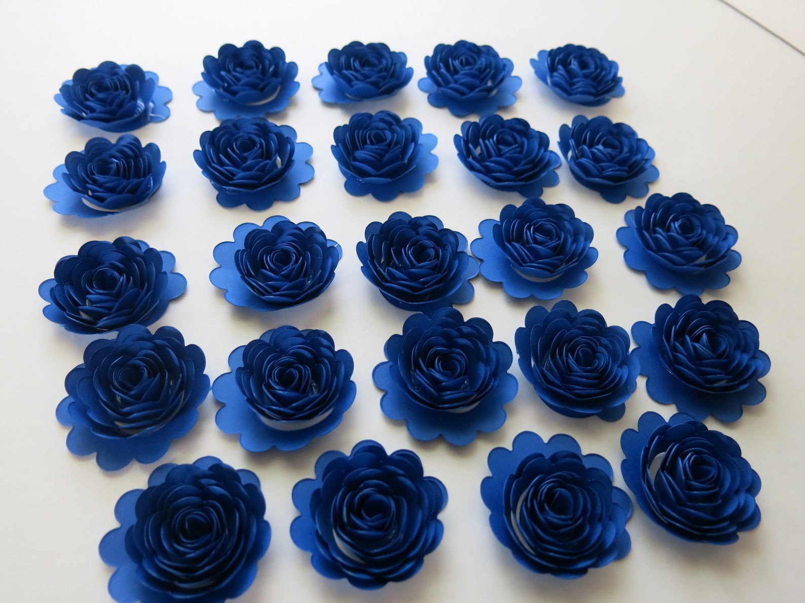 Royal Blue Paper Flowers Set of 24 1.5 Inch Roses for Wedding Etsy