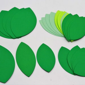 Formas de folhas cortadas, você escolhe as cores, 2-3,5 polegadas, variedade de tamanhos, arranjos florais, fabricação de flores de papel, etiquetas de folhas