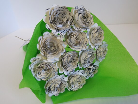 Scalloped Sheet Music Paper Flower Centerpiece Music Theme Etsy