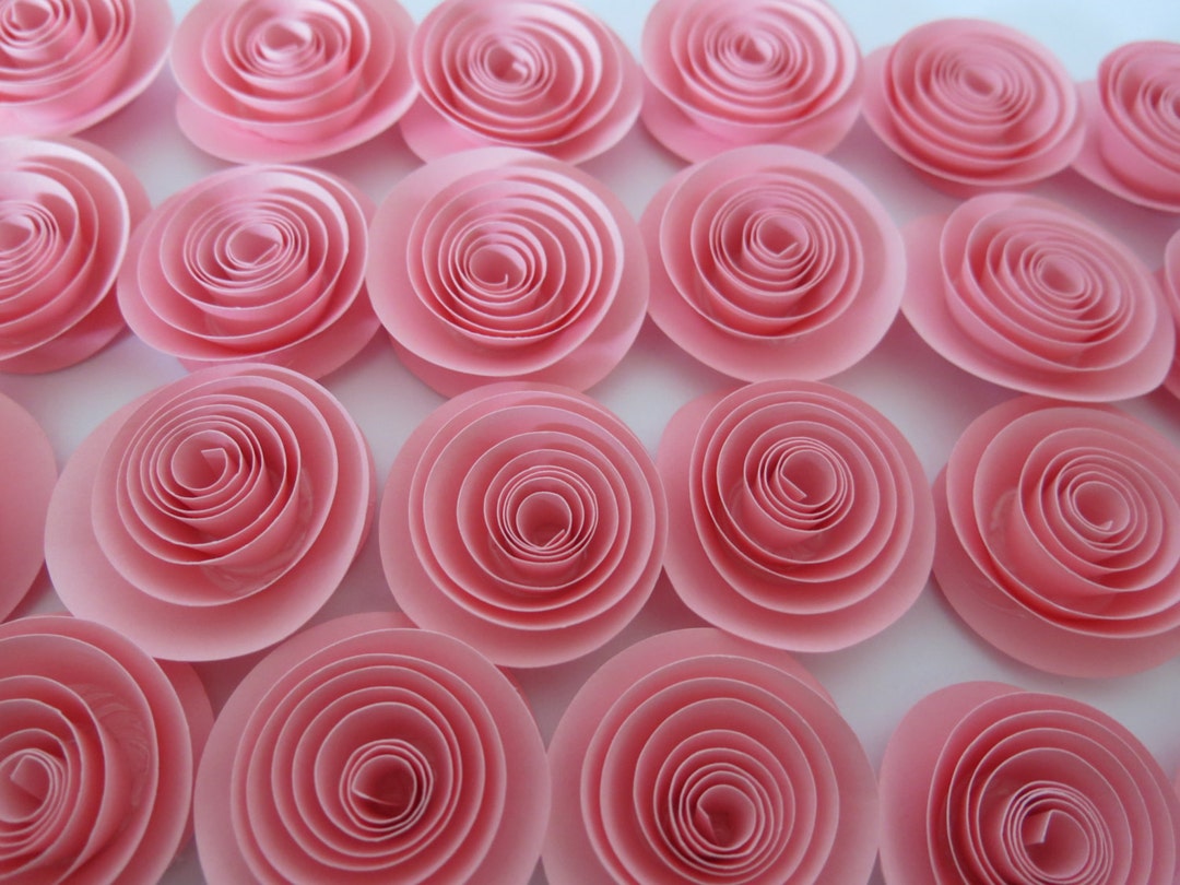Pink Patterned Paper Roses Pink Paper Roses: 1.5 Inch Handmade Confetti, Party Decor (set of 24 ...