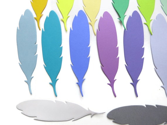 Feather Die Cut Shapes Card Stock 