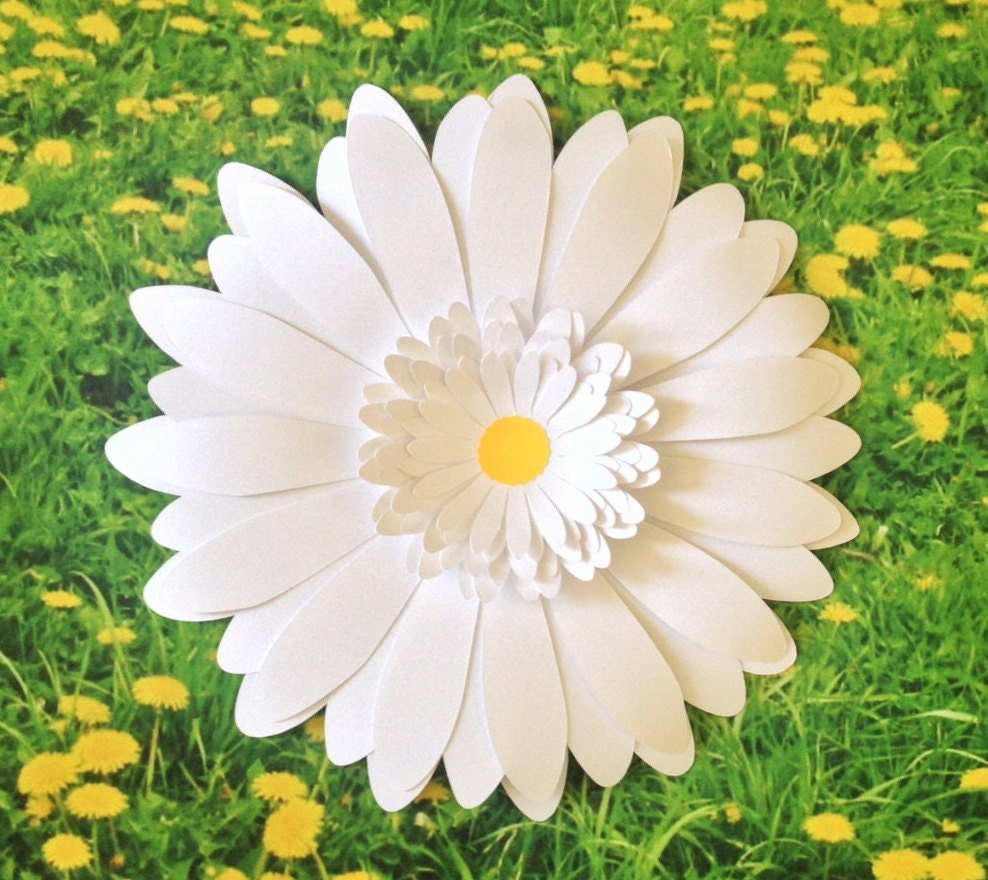 Big White Daisy Wall Flower Giant Shasta Floral Decor 8 Inch Etsy
