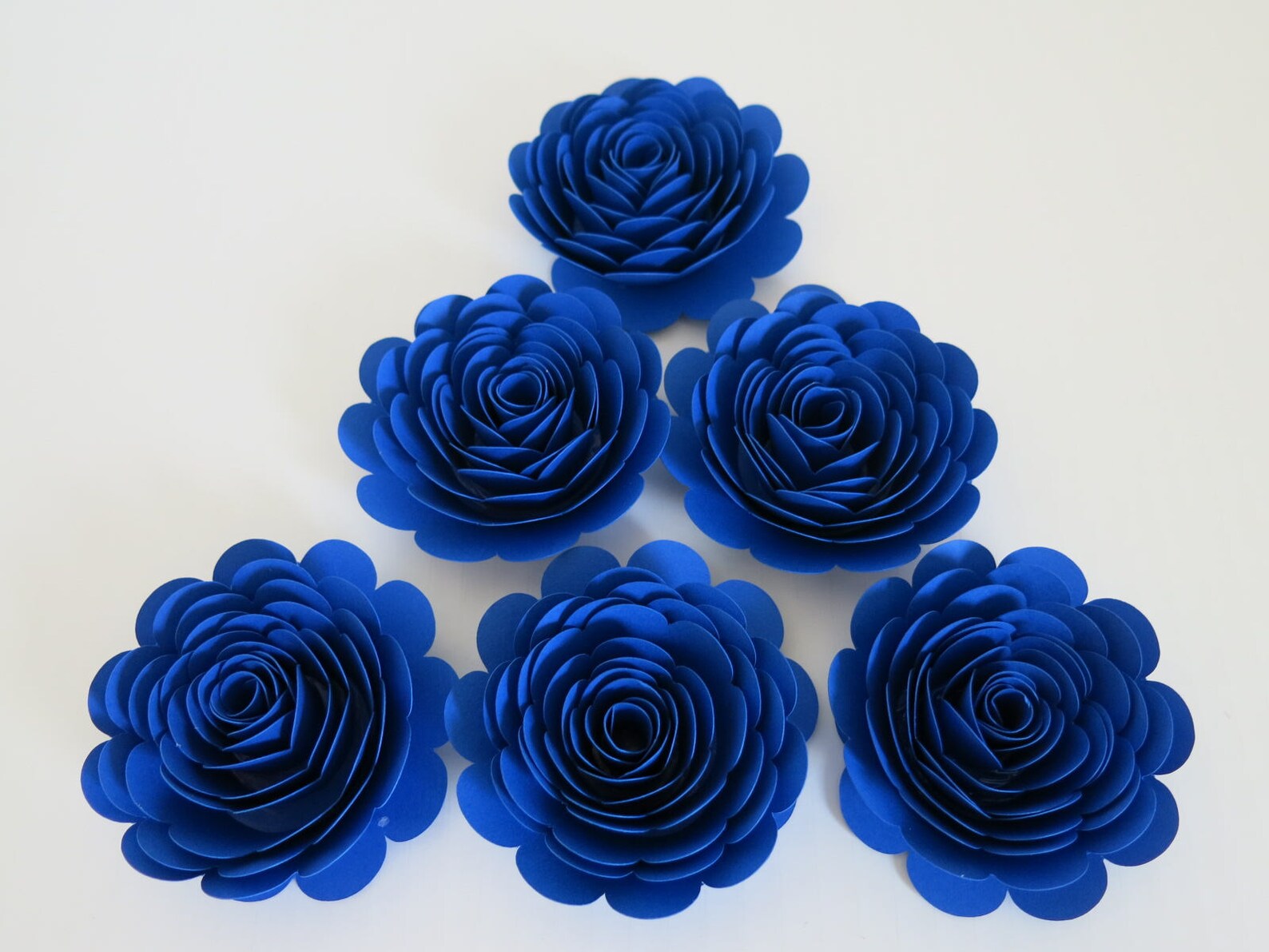 Royal Blue Paper Flowers Wedding Decorations Set of 6 Etsy
