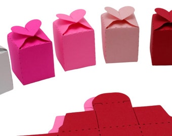 Any Color Mini Heart Gift Boxes, 1.25x1.5  Inch Gift Wrapping Finger Boxes, Cardstock Paper Box Tiny Treat Boxes, Tooth Fairy Elf Gift