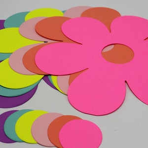 Recortes de flores de papel gigantes, faça você mesmo, decoração de parede floral grande em cartolina, cenário de casamento grande de 8,5 polegadas, decoração de festa